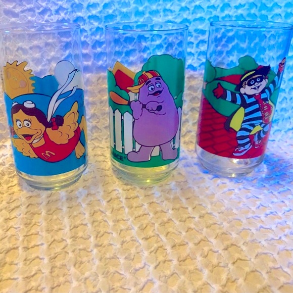 McDonald's Other - Vintage Coca Cola McDonald’s drinking glass set of 3 Birdie Grimace Hamburglar